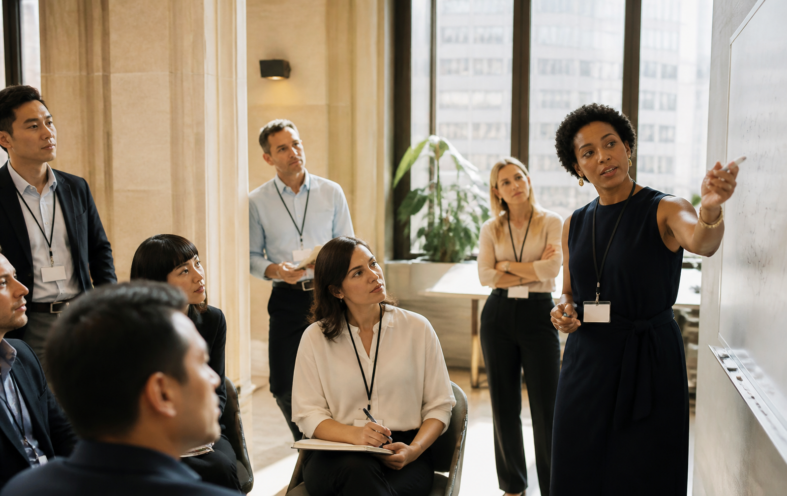 The Growth Academy New York team reviewing campaign results together in the New York City office